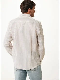 Blouse "Aiden" beige/wit