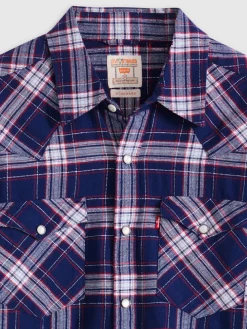 Blouse "Barstow Western" - Standard fit - donkerblauw