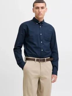 Blouse "Classic" - slim fit - donkerblauw