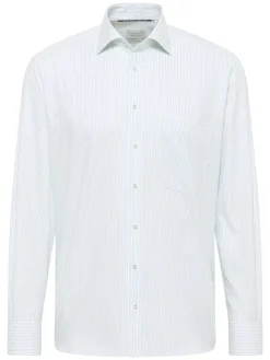 Blouse - comfort fit - wit/groen