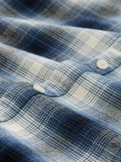 Blouse crème/donkerblauw