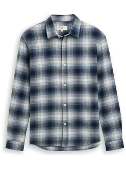 Blouse crème/donkerblauw