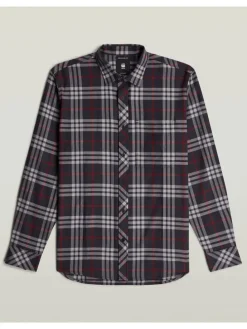 Blouse donkerblauw/grijs
