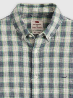 Blouse donkerblauw/groen/wit