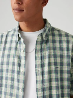 Blouse donkerblauw/groen/wit