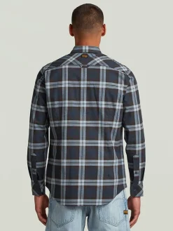 Blouse donkerblauw/lichtblauw