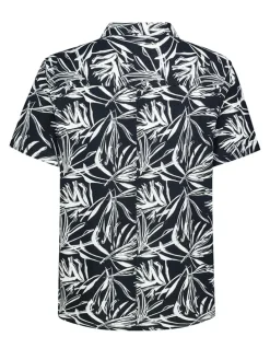 Blouse donkerblauw/wit