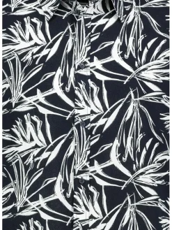 Blouse donkerblauw/wit