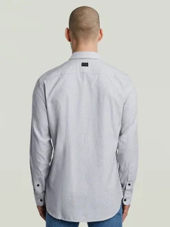 Blouse donkerblauw/wit