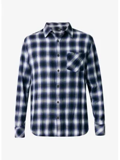 Blouse in wit/ blauw/ zwart