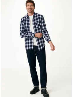 Blouse in wit/ blauw/ zwart