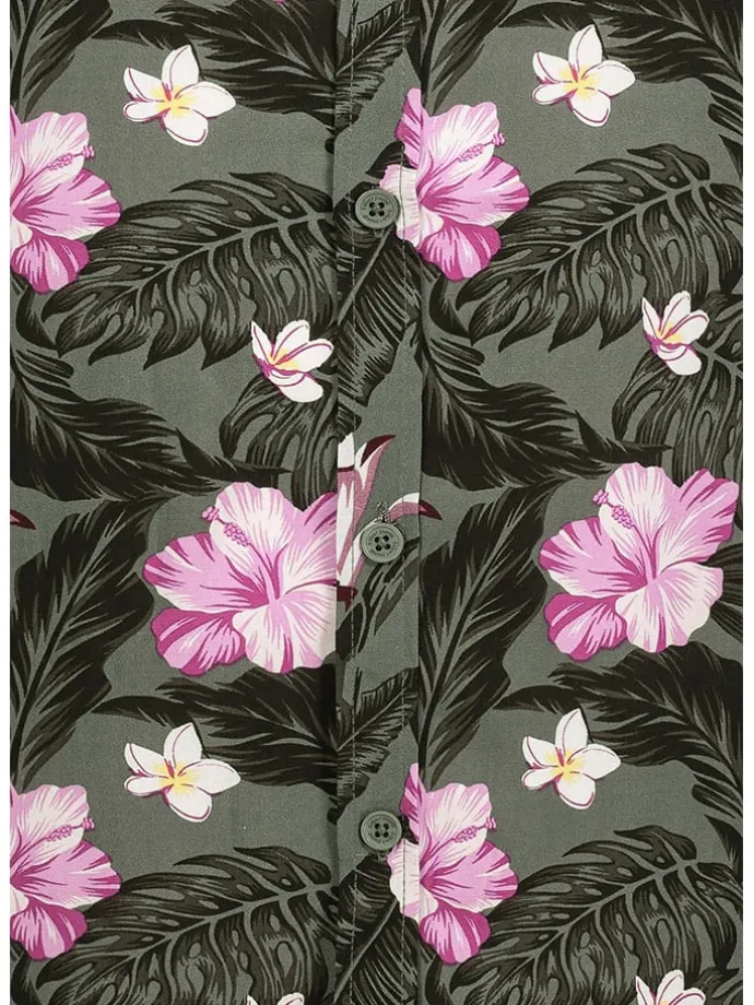 Blouse kaki/zwart/lichtroze