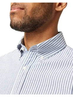 Blouse lichtblauw/wit