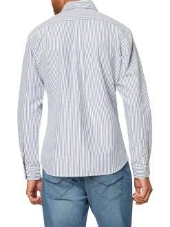 Blouse lichtblauw/wit