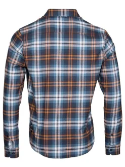 Blouse lichtbruin/blauw