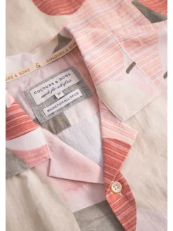 Blouse lichtroze/olijfgroen