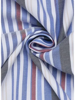 Blouse - modern fit - blauw/grijs/wit