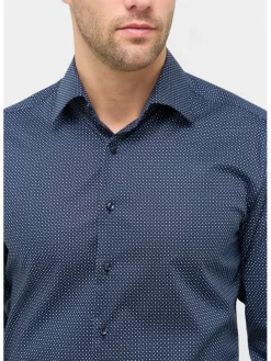 Blouse - modern fit - donkerblauw
