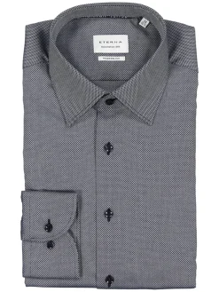 Blouse - modern fit - donkerblauw/grijs