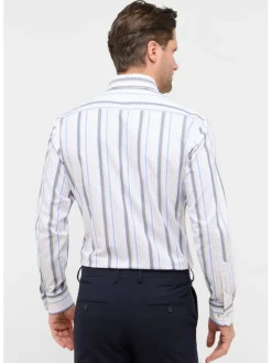 Blouse - modern fit - lichtblauw/grijs/wit