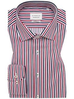 Blouse - modern fit - rood/donkerblauw/wit