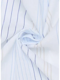 Blouse - modern fit - wit/blauw