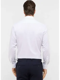 Blouse - modern fit - wit/donkerblauw