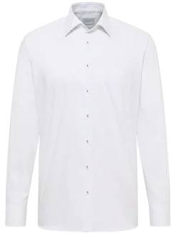 Blouse - modern fit - wit/donkerblauw