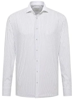 Blouse - modern fit - wit/grijs