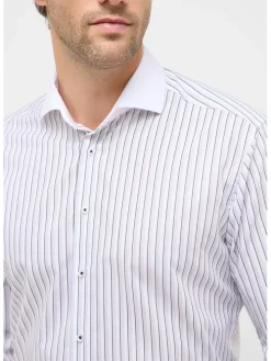 Blouse - modern fit - wit/grijs
