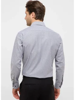 Blouse - modern fit - wit/grijs