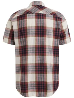 Blouse - regular fit - crème/rood