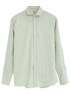 Blouse - regular fit - groen/beige
