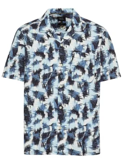 Blouse - regular fit - lichtblauw/donkerblauw