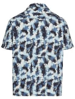 Blouse - regular fit - lichtblauw/donkerblauw