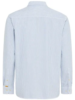 Blouse - regular fit - lichtblauw/wit