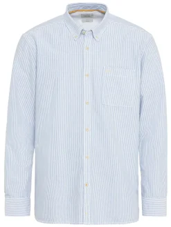 Blouse - regular fit - lichtblauw/wit