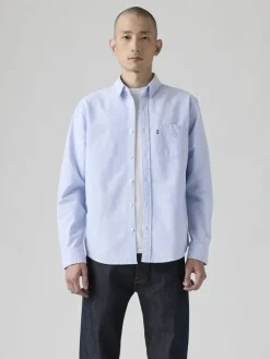 Blouse - regular fit - lichtblauw