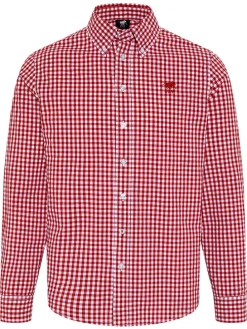 Blouse - regular fit - rood/wit