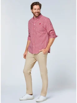 Blouse - regular fit - rood/wit