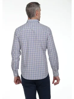 Blouse - regular fit - wit/blauw