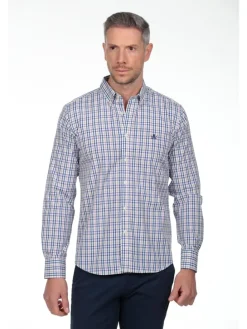 Blouse - regular fit - wit/blauw