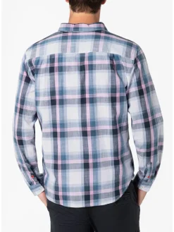 Blouse - regular fit - wit/donkerblauw
