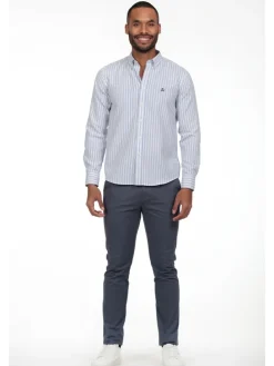 Blouse - regular fit - wit/lichtblauw