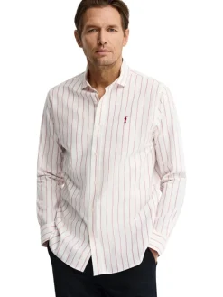 Blouse - regular fit - wit/lichtroze