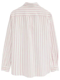 Blouse - regular fit - wit/lichtroze