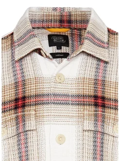 Blouse - relaxed fit - beige/rood