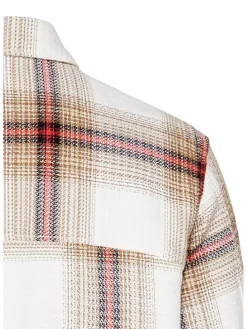 Blouse - relaxed fit - beige/rood