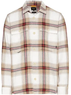 Blouse - relaxed fit - beige/rood