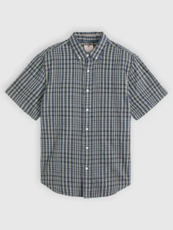 Blouse - relaxed fit - blauw/beige